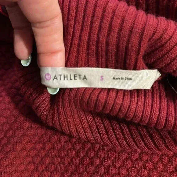 Athleta Marina Chianti Merino Wool Turtleneck Textured Sweater - Picture 5 of 6